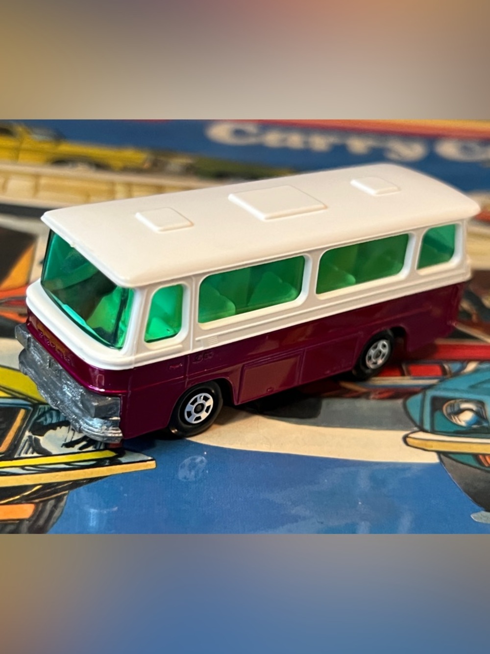 Vintage Matchbox Superfast No. 12 Setra Coach Lesney England 1970 Purple